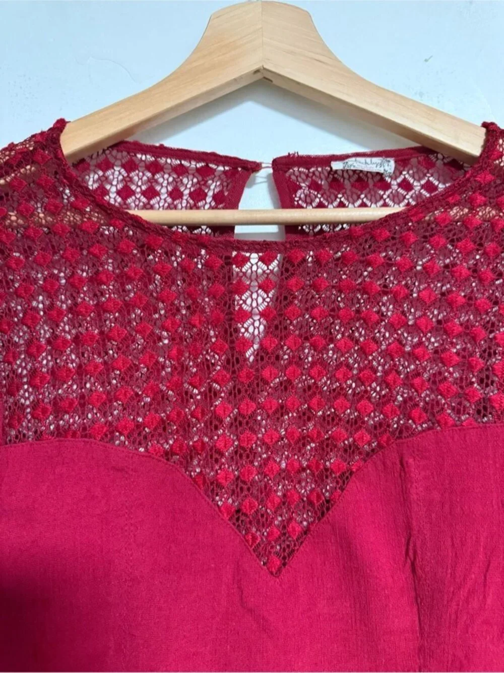 Free People Intimately Lace Tie Back Crop Top Red Size XS